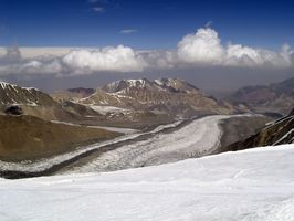 El glaciar visto camino del campamento 2