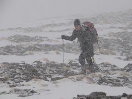 En medio de una nevada en Sierra Nevada (Granada)