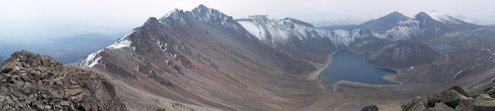 The Lakes of the Sun and the Moon from the summit of Nevado de Toluca