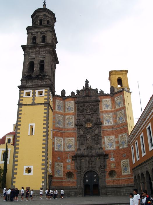 Outside of the San Francisco Church in Puebla