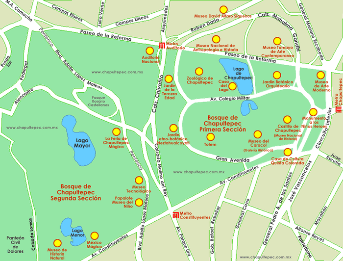 Mapa del Bosque de Chapultepec