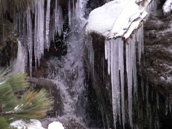 Carámbanos en la bajada del Iztaccíhuatl hacia San Mateo Ozolco
