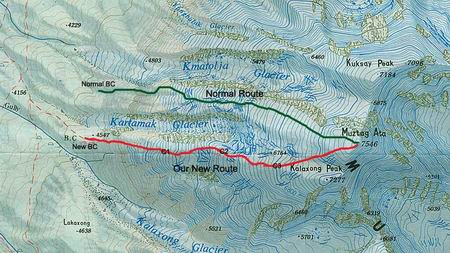 Rutas de ascensi�n al Muztagh Ata